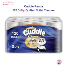 (Default) 120 Rolls Panda Cuddle Classic Soft Quilted 3-Ply Toilet Tissue || Super Soft Luxurious Quilted Paper for Everyday Use.