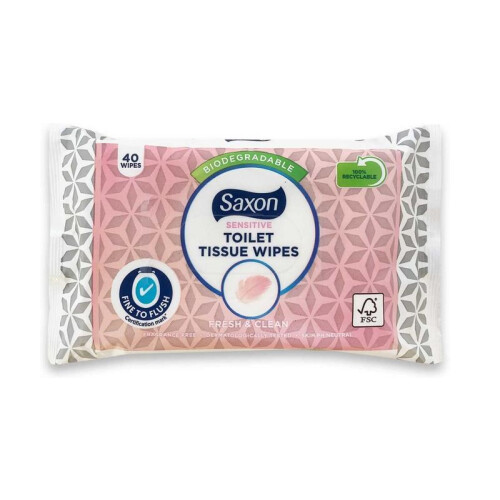 (Default) Sensitive Moist Tissue Toilet Wipes 200 5x40 Pack Fresh Clean Flushable Wet Loo
