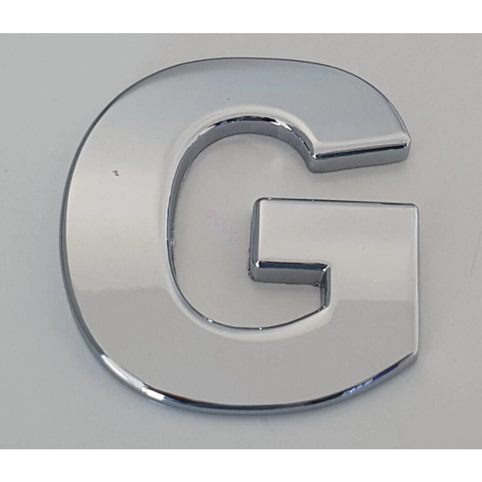 (G) 45Mm High 3D Metal Chrome Self Adhesive Letters & Numbers Emblem Badge Silver 6963793987245