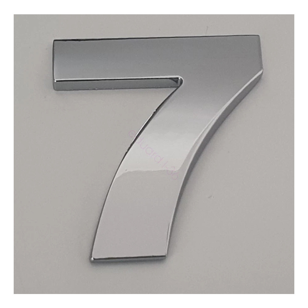 (7) 45Mm High 3D Metal Chrome Self Adhesive Letters & Numbers Emblem Badge Silver 6963793987153