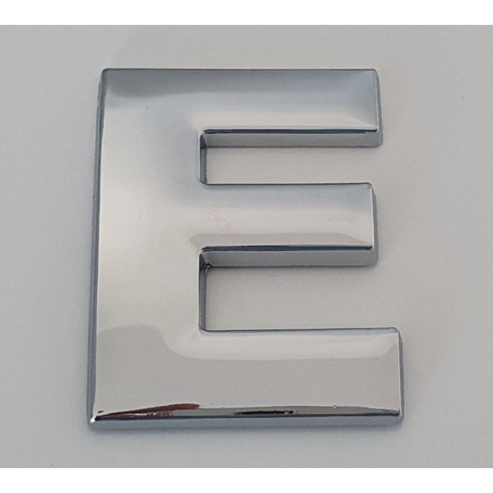 (E) 45Mm High 3D Metal Chrome Self Adhesive Letters & Numbers Emblem Badge Silver 6963793987221