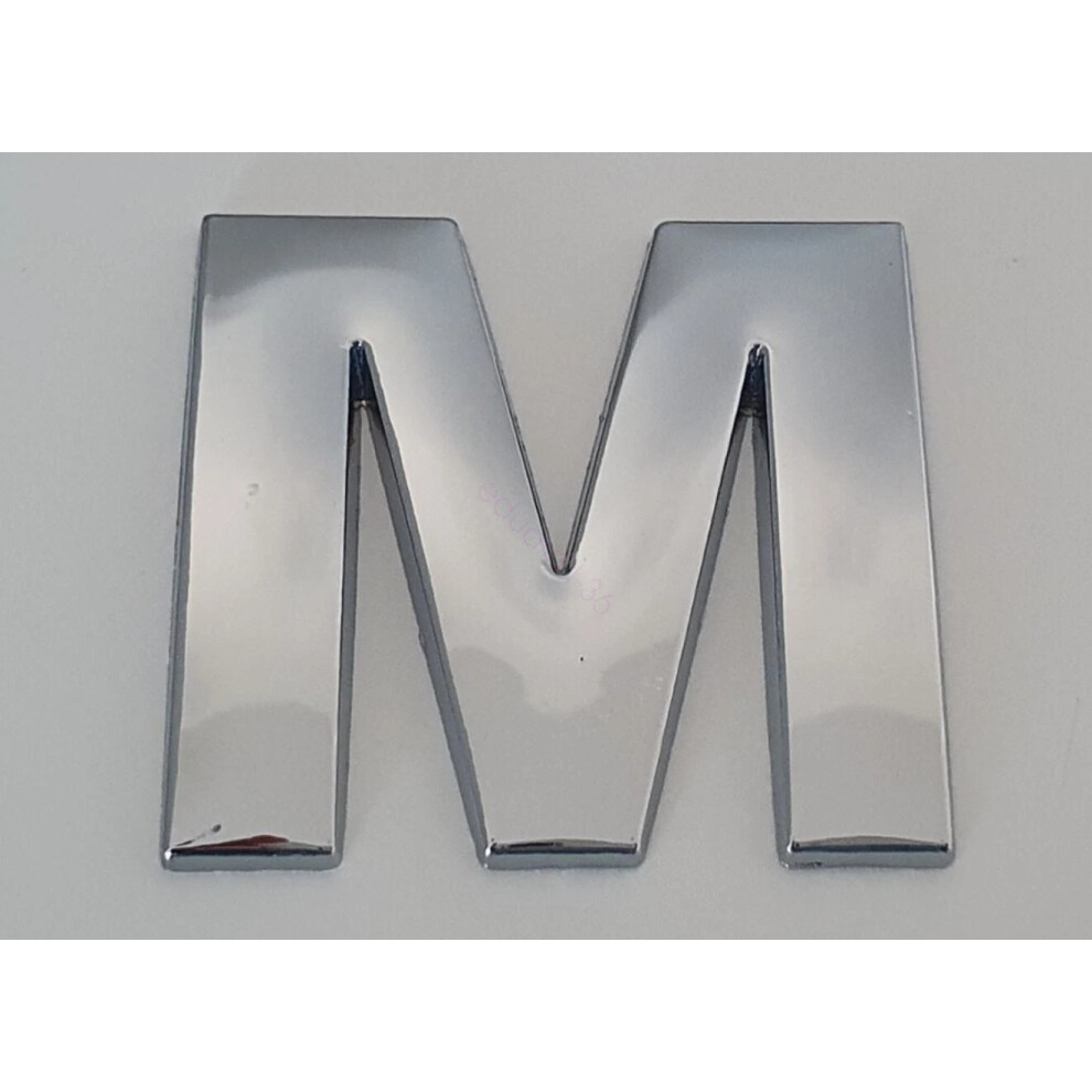 (M) High 3D Metal Chrome Self Adhesive Letters & Numbers Emblem Badge 45Mm Hot Silver 6963793988020