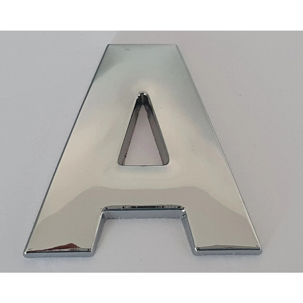 (A) High 3D Metal Chrome Self Adhesive Letters & Numbers Emblem Badge 45Mm Hot Silver 6963793987900