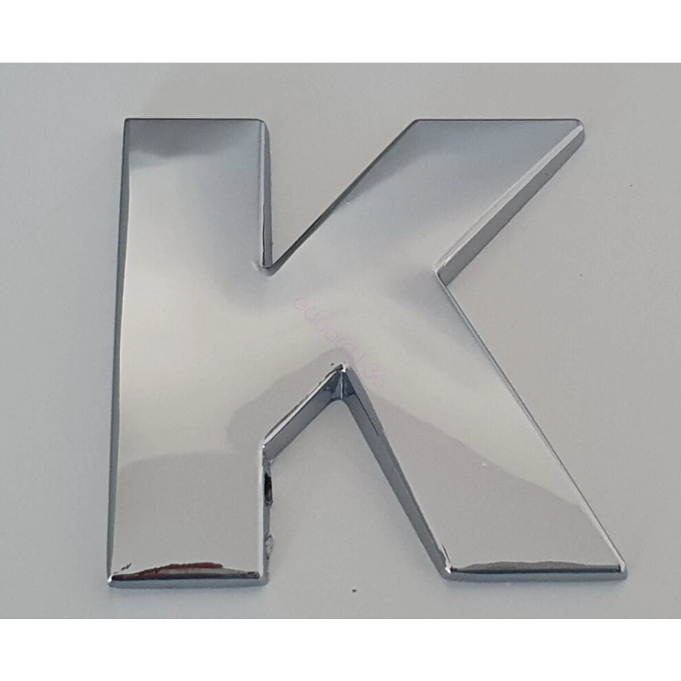 (K) 45Mm High 3D Metal Chrome Self Adhesive Letters And Numbers Emblem Badge Hot Silver 6963793988365
