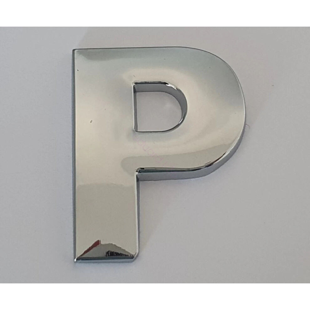 (P) 45Mm High 3D Metal Chrome Self Adhesive Letters And Numbers Emblem Badge Hot Silver 6963793988419
