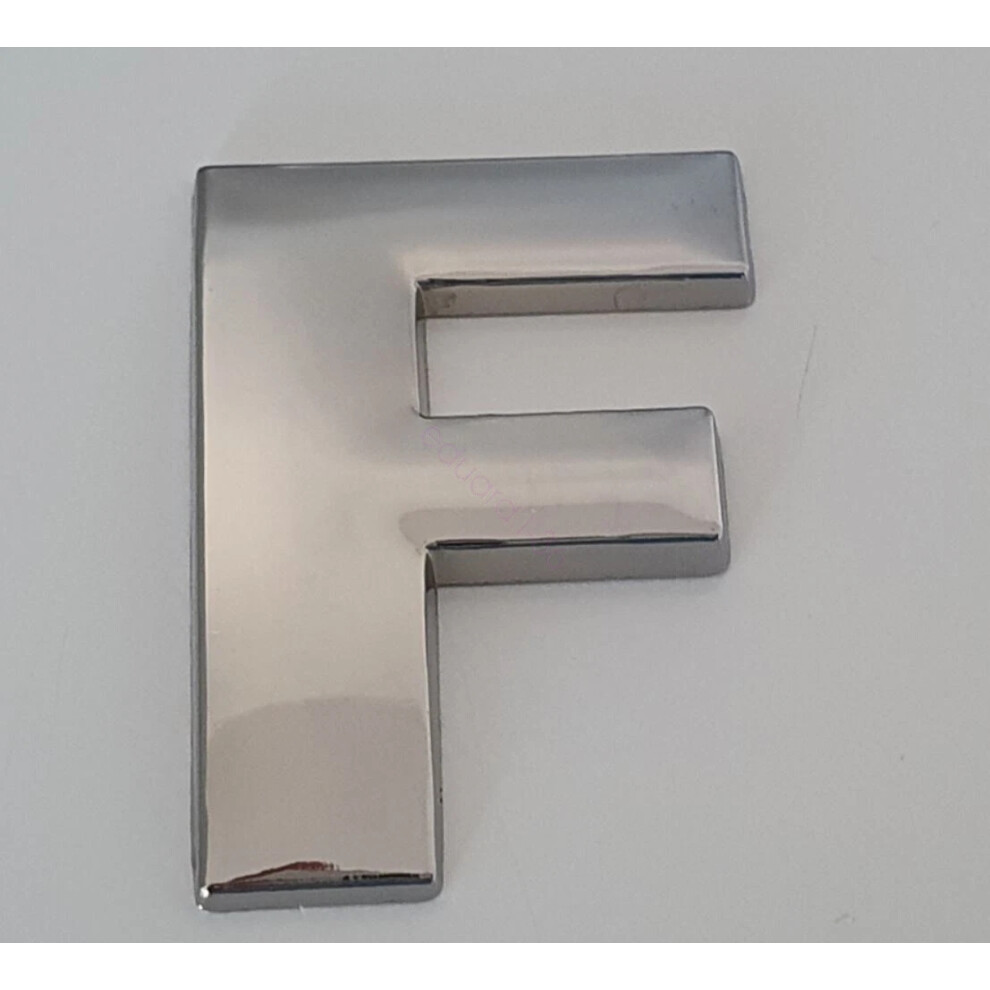 (F) 45Mm High 3D Metal Chrome Self Adhesive Letters And Numbers Emblem Badge Hot Silver 6963793988310
