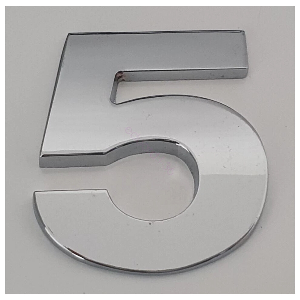 (5) 45Mm High 3D Metal Chrome Self Adhesive Letters And Numbers Emblem Badge Hot Silver 6963793988211