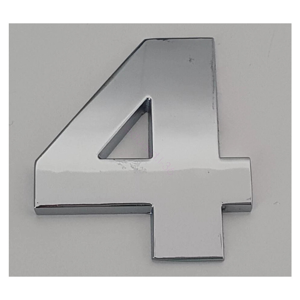 (4) 45Mm High 3D Metal Chrome Self Adhesive Letters And Numbers Emblem Badge Hot Silver 6963793988204