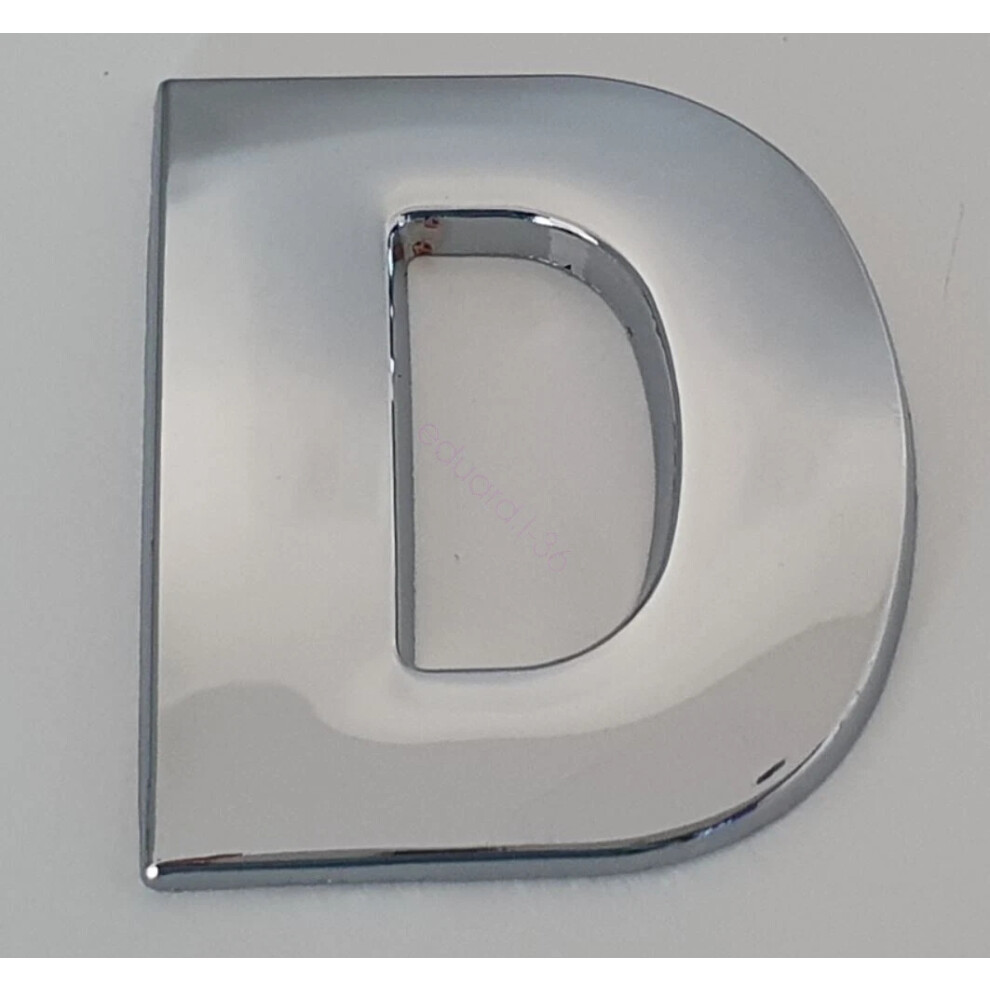 (D) 45Mm High 3D Metal Chrome Self Adhesive Letters And Numbers Emblem Badge Hot Silver 6963793988297