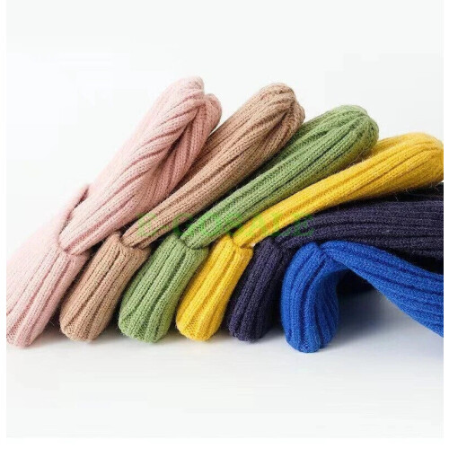 (Blue) Rib Knit Cuffed Beanie 1