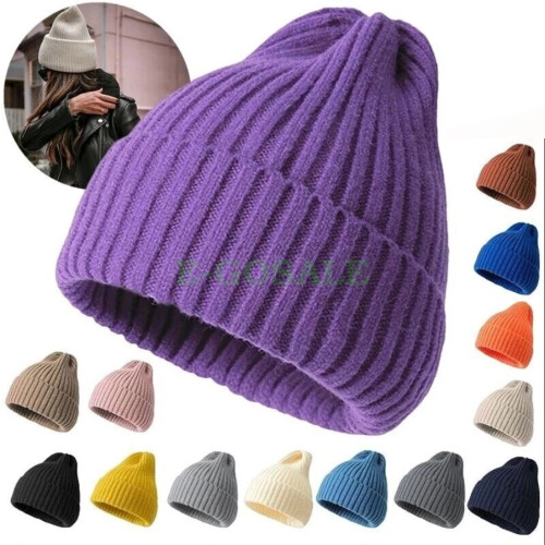 (Blue) Rib Knit Cuffed Beanie 2