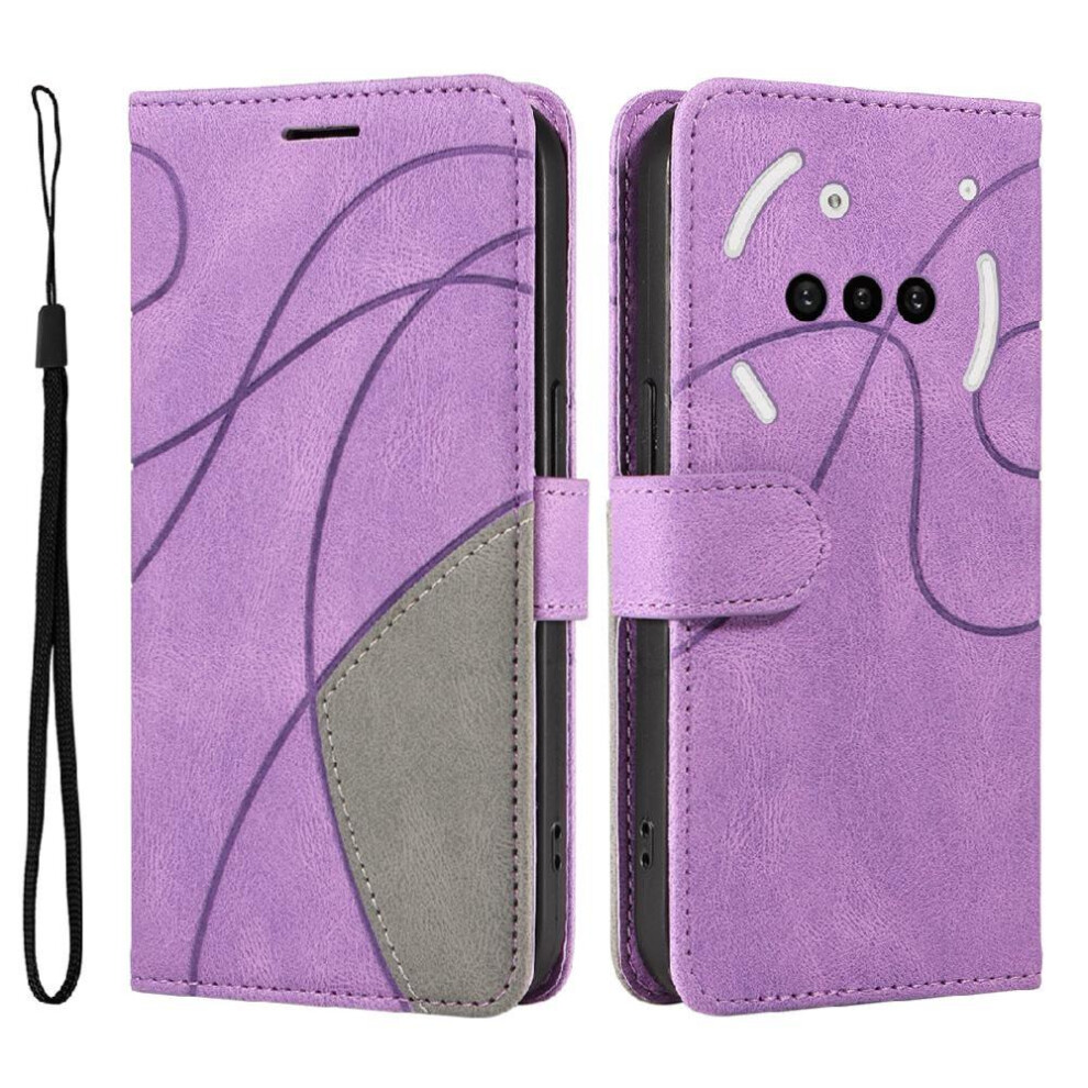 (Purple) Flip Case For Nothing Phone 3A Leather Wallet Kickstand Protective Flip Folio Book Stitching Color With Card Slot Stand Purple 764563066025