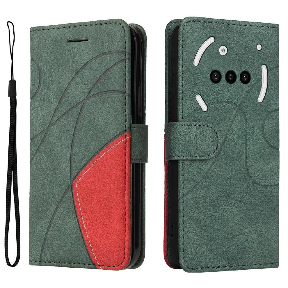 (Green) Flip Case For Nothing Phone 3A Leather Wallet Kickstand Protective Flip Folio Book Stitching Color With Card Slot Stand Green 764563066018