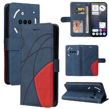 (Blue) Flip Case for Nothing Phone 3a Leather Wallet Kickstand Protective Flip Folio Book Stitching Color with Card Slot Stand