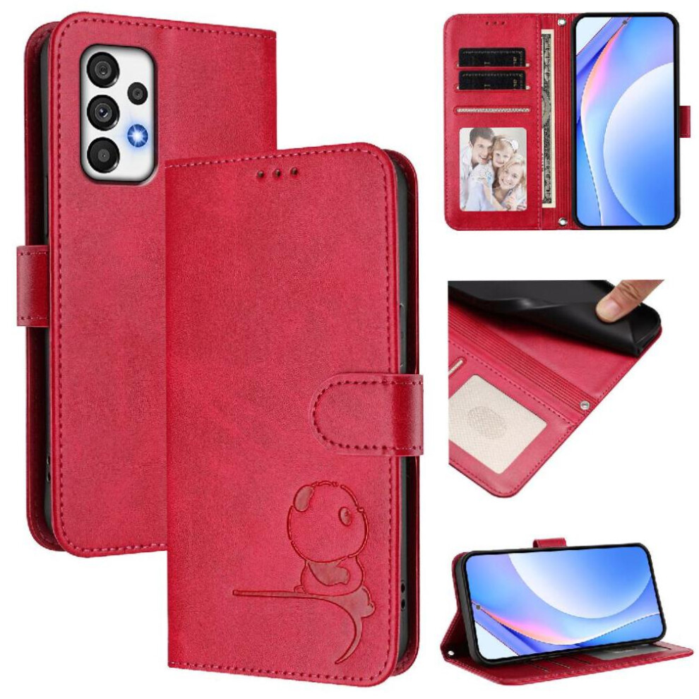 (Rose ) Phone Case For Samsung Galaxy A73 5G Pu Leather Rfid Blocking Flip Folio Magnetic Card Slots Holder Kickstand Red 764563066230