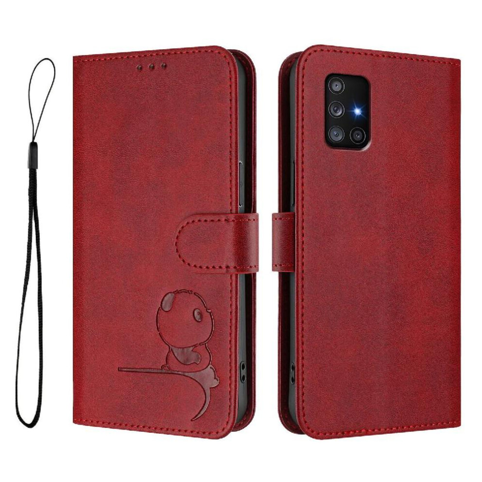(Red) Phone Case For Samsung Galaxy A71 5G Pu Leather Card Slots Holder Kickstand Flip Folio Rfid Blocking Magnetic Red 764563066339