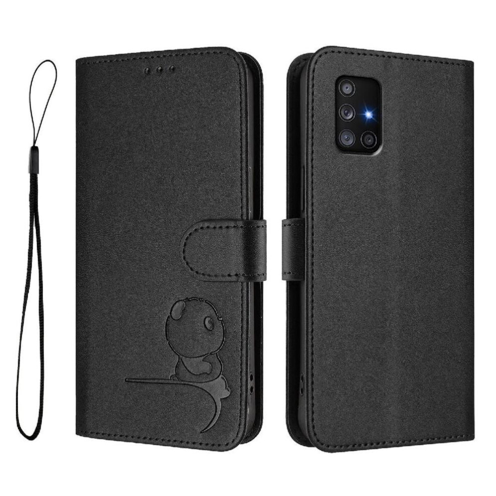 (Black) Phone Case For Samsung Galaxy A71 5G Pu Leather Card Slots Holder Kickstand Flip Folio Rfid Blocking Magnetic Black 764563066322