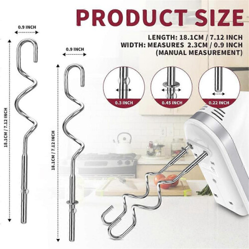 Dough Hook for Hand Mixer Replacement for Kitchenaid Hand Mixer 2