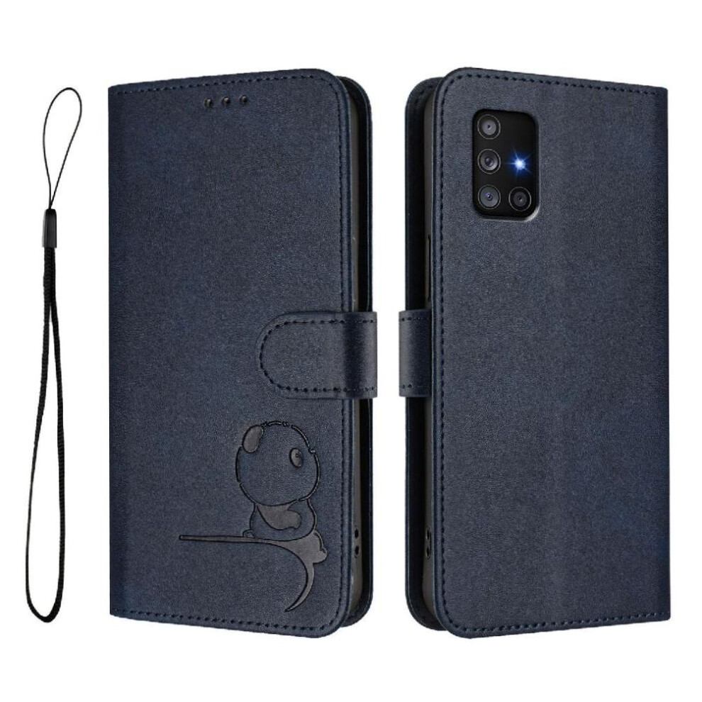 (Blue) Phone Case For Samsung Galaxy A71 4G Flip Folio Pu Leather Magnetic Card Slots Holder Kickstand Rfid Blocking Blue 764563066452