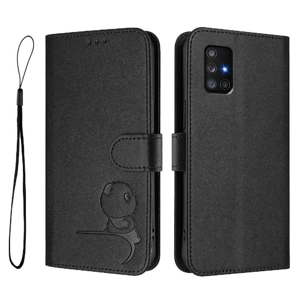 (Black) Phone Case For Samsung Galaxy A71 4G Flip Folio Pu Leather Magnetic Card Slots Holder Kickstand Rfid Blocking Black 764563066438