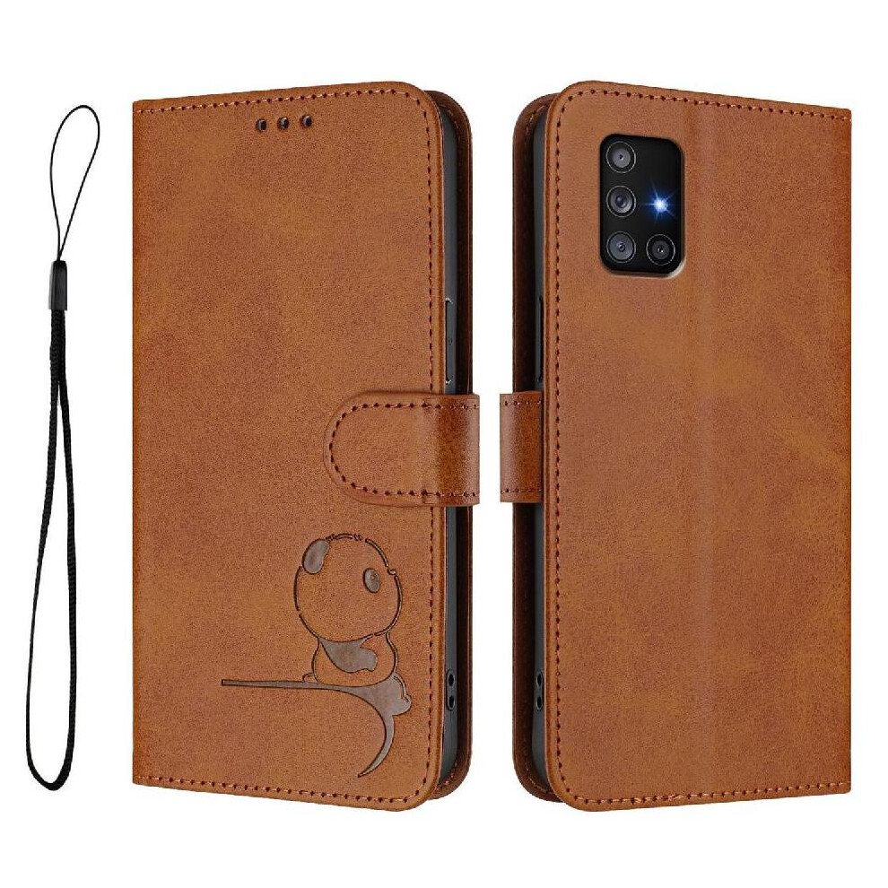 (Brown) Phone Case For Samsung Galaxy A71 4G Flip Folio Pu Leather Magnetic Card Slots Holder Kickstand Rfid Blocking Brown 764563066476