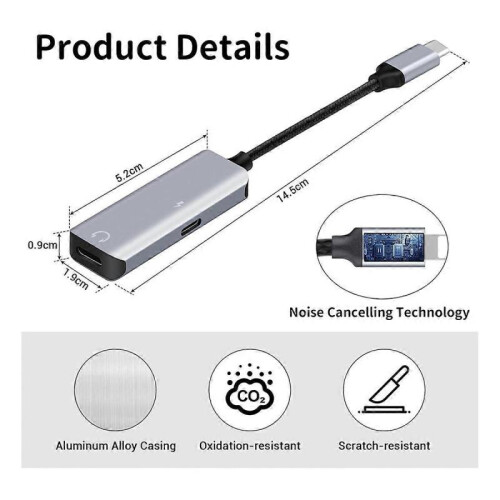 USB C Splitter with Charger USB C Splitter 1 in 2 Out Audio Headphone 1