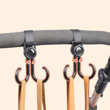 2 Stück Doppel-Schwenkhaken für Kinderwagen 9,5 18,8 cm ABS