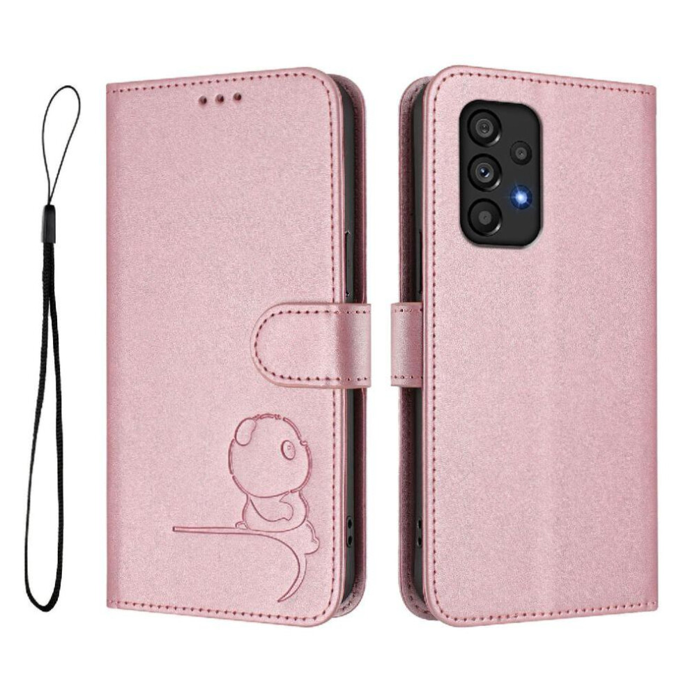 (Pink) Phone Case For Samsung Galaxy A53 5G Flip Folio Magnetic Card Slots Holder Kickstand Rfid Blocking Pu Leather Pink 764563067435