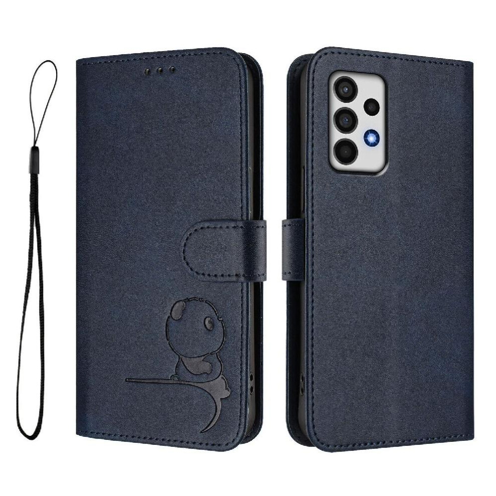 Photos - Case  Phone  for Samsung Galaxy A52s 5g Card Slots Holder Kickstand Rfid Blocking Pu Leather Magnetic Flip Folio(Blue)