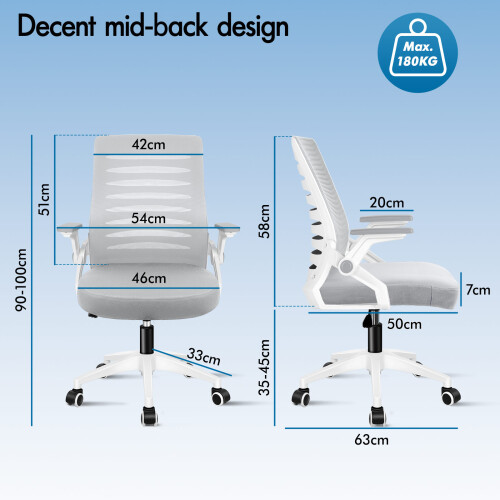 ELFORDSON ELFORDSON Mesh Office Chair Executive Computer Fabric Gaming Work 2