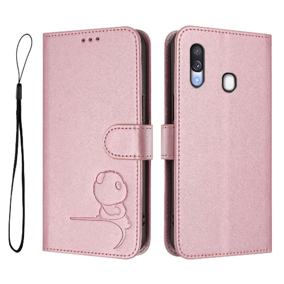 Photos - Case  Phone  for Samsung Galaxy A40 Rfid Blocking Flip Folio Card Slots Holder Kickstand Magnetic Pu Leather(Pink)