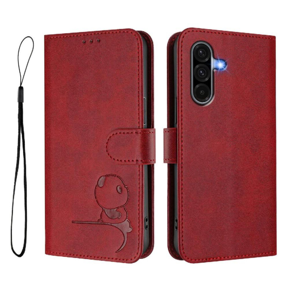 (Red) Phone Case For Samsung Galaxy A36 5G Magnetic Card Slots Holder Kickstand Flip Folio Rfid Blocking Pu Leather Red 764563068692