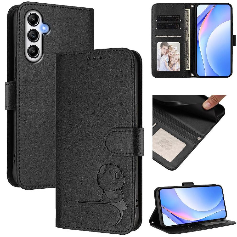 (Black) Phone Case For Samsung Galaxy A34 5G Flip Folio Pu Leather Magnetic Rfid Blocking Card Slots Holder Kickstand Black 764563068807