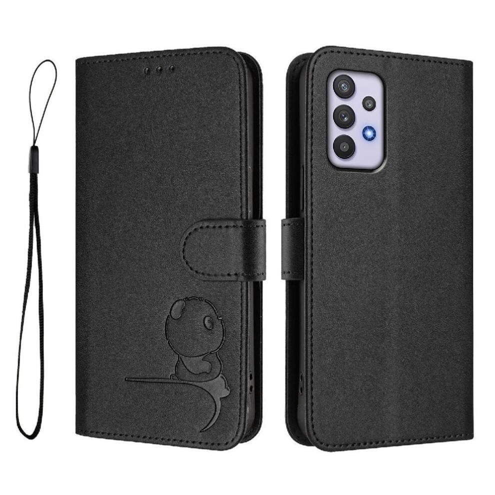 (Black) Phone Case For Samsung Galaxy M32 5G Rfid Blocking Card Slots Holder Kickstand Flip Folio Pu Leather Magnetic Black 764563068975