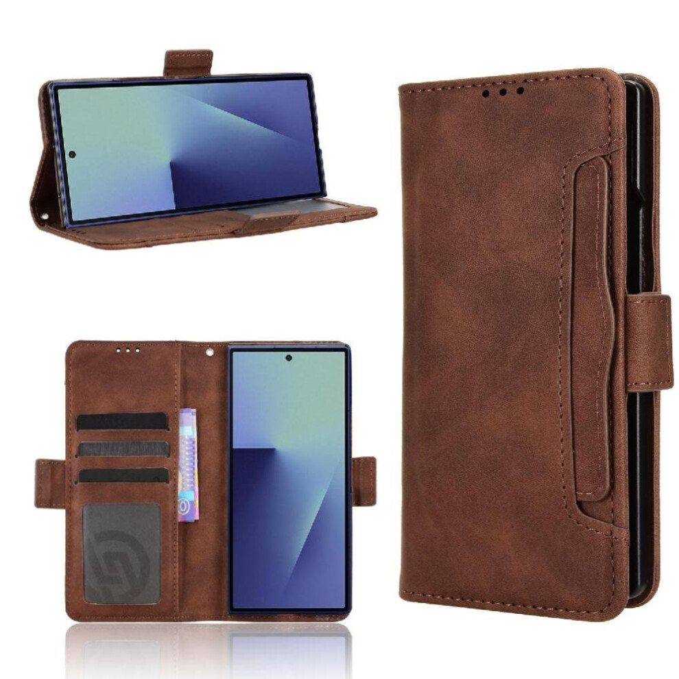 (Brown) Compatible Case For Samsung Galaxy Z Fold7 Accurate Incision High Quality Kickstand Function Unique Brown 764563069149