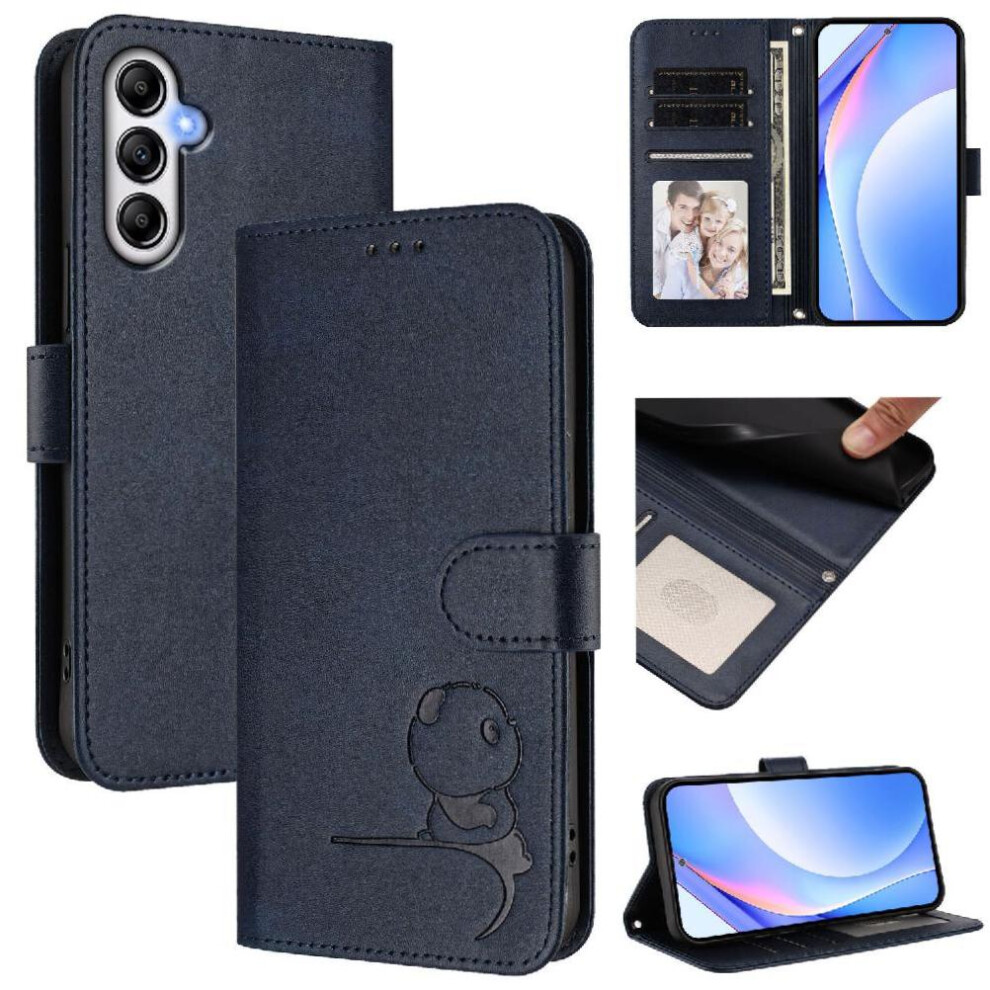 (Blue) Phone Case For Samsung Galaxy A25 5G Flip Folio Pu Leather Rfid Blocking Card Slots Holder Kickstand Magnetic Blue 764563069460