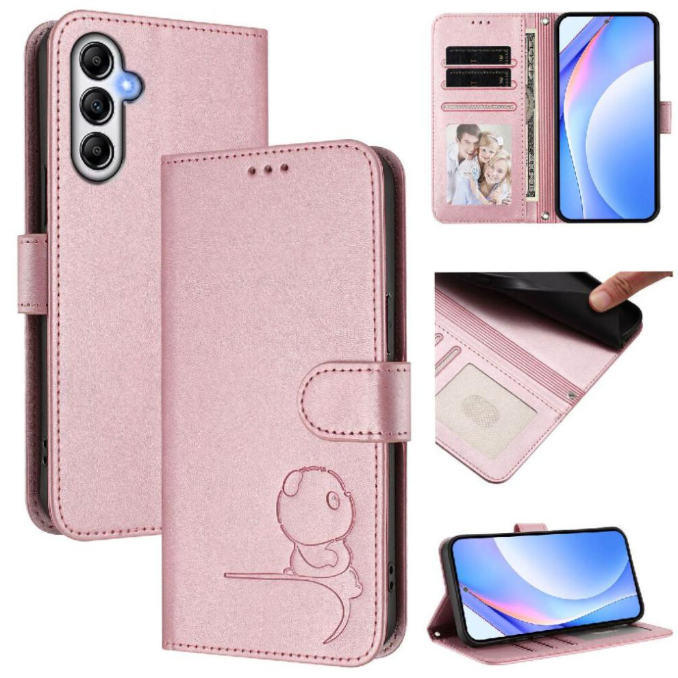 (Pink) Phone Case For Samsung Galaxy A25 5G Flip Folio Pu Leather Rfid Blocking Card Slots Holder Kickstand Magnetic Pink 764563069439