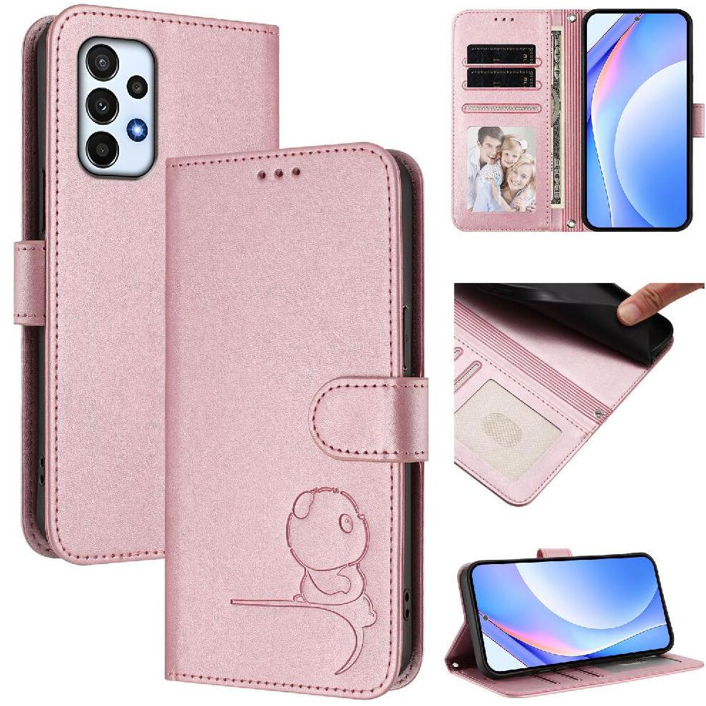 Photos - Case  Phone  for Samsung Galaxy M13 4g Pu Leather Rfid Blocking Magnetic Card Slots Holder Kickstand Flip Folio(Pink)