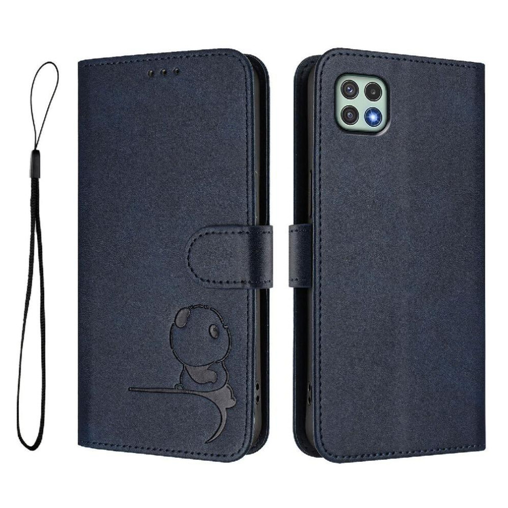 (Blue) Phone Case For Samsung Galaxy A22s 5G Rfid Blocking Flip Folio Card Slots Holder Kickstand Pu Leather Magnetic Blue 764563069880