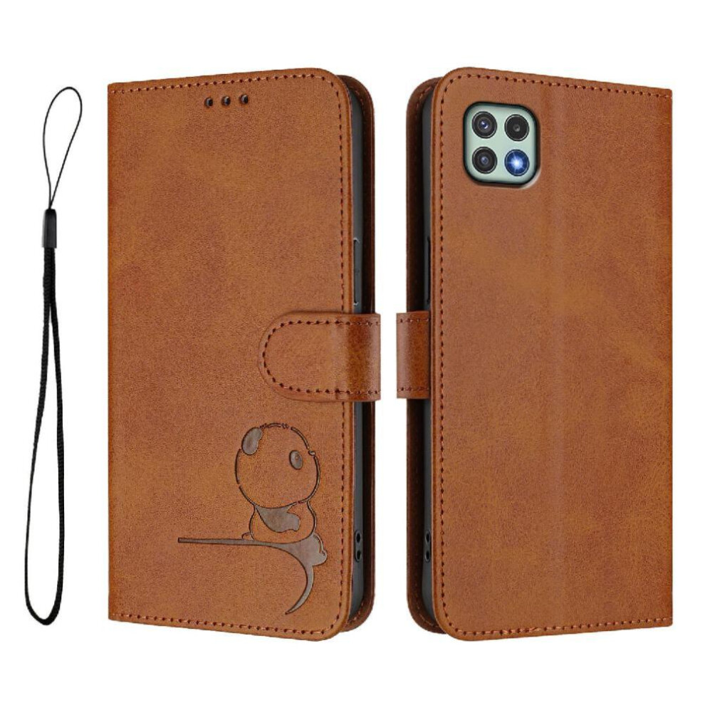 (Brown) Phone Case For Samsung Galaxy A22 5G Pu Leather Card Slots Holder Kickstand Rfid Blocking Magnetic Flip Folio Brown 764563069965