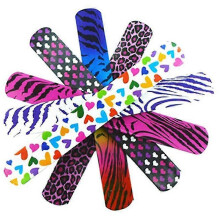 Animal/Heart Print Slap Bracelets Party Wrist Strap for Adult Kids - 9 inch Assorted Colors (Pack o