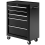 Homcom HOMCOM 5-Drawer Lockable Steel Tool Storage Cabinet Wheels Handle 2 Keys Black 9