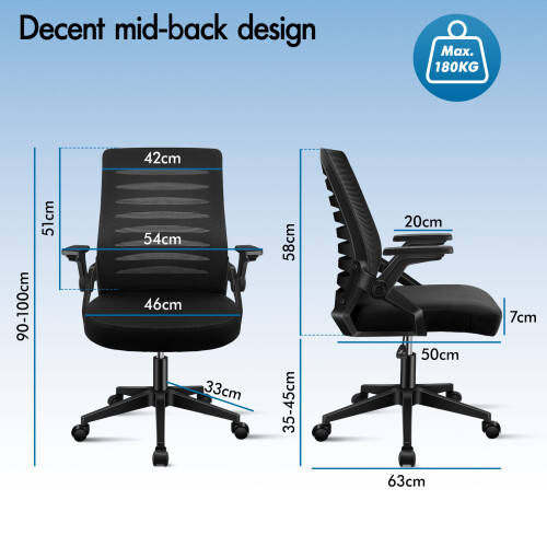 ELFORDSON ELFORDSON Mesh Office Chair Executive Computer Fabric Gaming Work 2