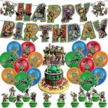 Teenage Mutant Ninja Turtles Theme Birthday Party Decorations Supplies Kits Banner Balloons Cake Toppers Set