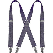 Men Braces with 4 Clips X Shape, Adjustable Elastic Braces for Men Trousers, Men's Braces Wedding Business Casual Suspenders(Purple)