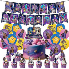 Disney Wish Birthday Decors Set Cartoon Theme Birthday Decorations Balloons Cake Topper Banners