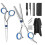 1Set Hairdressing Scissors Kit Stainless Steel Scissors for Barber Silver Black 1