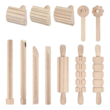 1 Set Practical Clay Plasticine Shaping Tool Wooden Color Mud Molding Tool