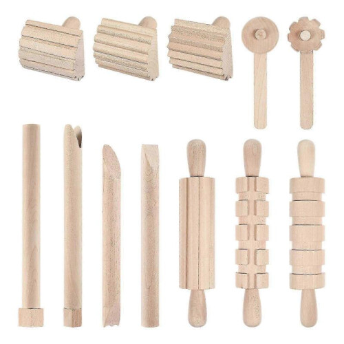 1 Set Practical Clay Plasticine Shaping Tool Wooden Color Mud Molding Tool