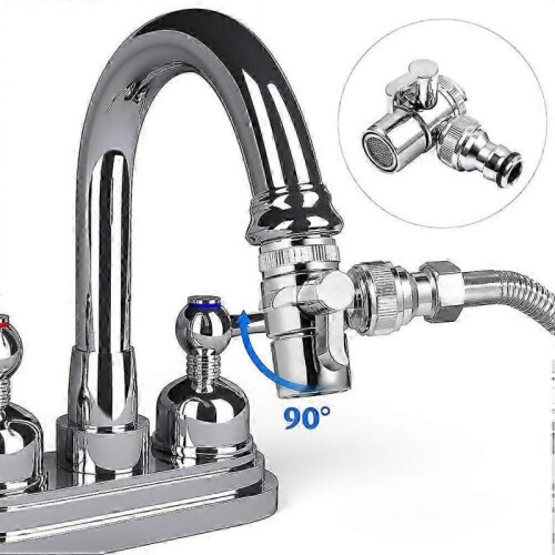 Faucet Splitter Washing Machine Water Line Splitter Sink Hose Attachment 2